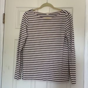Navy Striped Long Sleeve Top